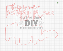 Load image into Gallery viewer, Happy Place Bundle of Cutout Words, w/ frame, SVG File FIVE files