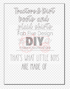 SVG Digital File: Tractors & Dirt Plaid Shirts Little Boys