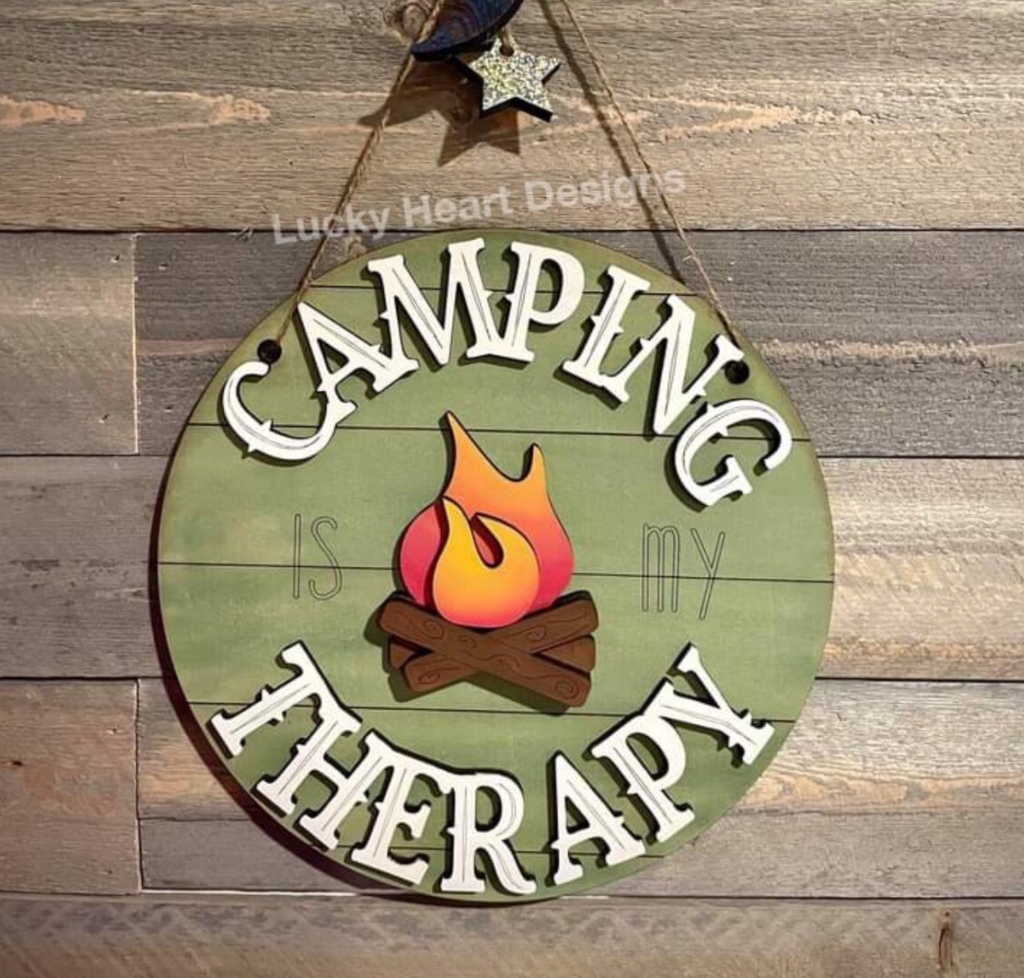 Camping is My Therapy Door Hanger
