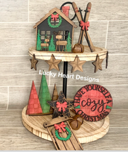 Load image into Gallery viewer, Rustic Plaid Christmas Tiered Tray Kit