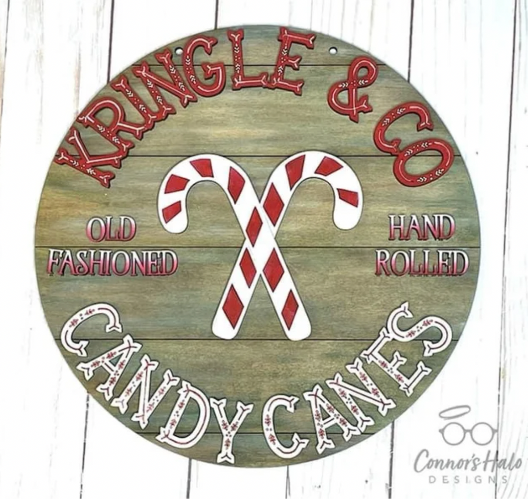 Kringle & Co Candy Canes Door Hanger