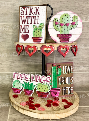 Cactus Love Valentine Tiered Tray Set