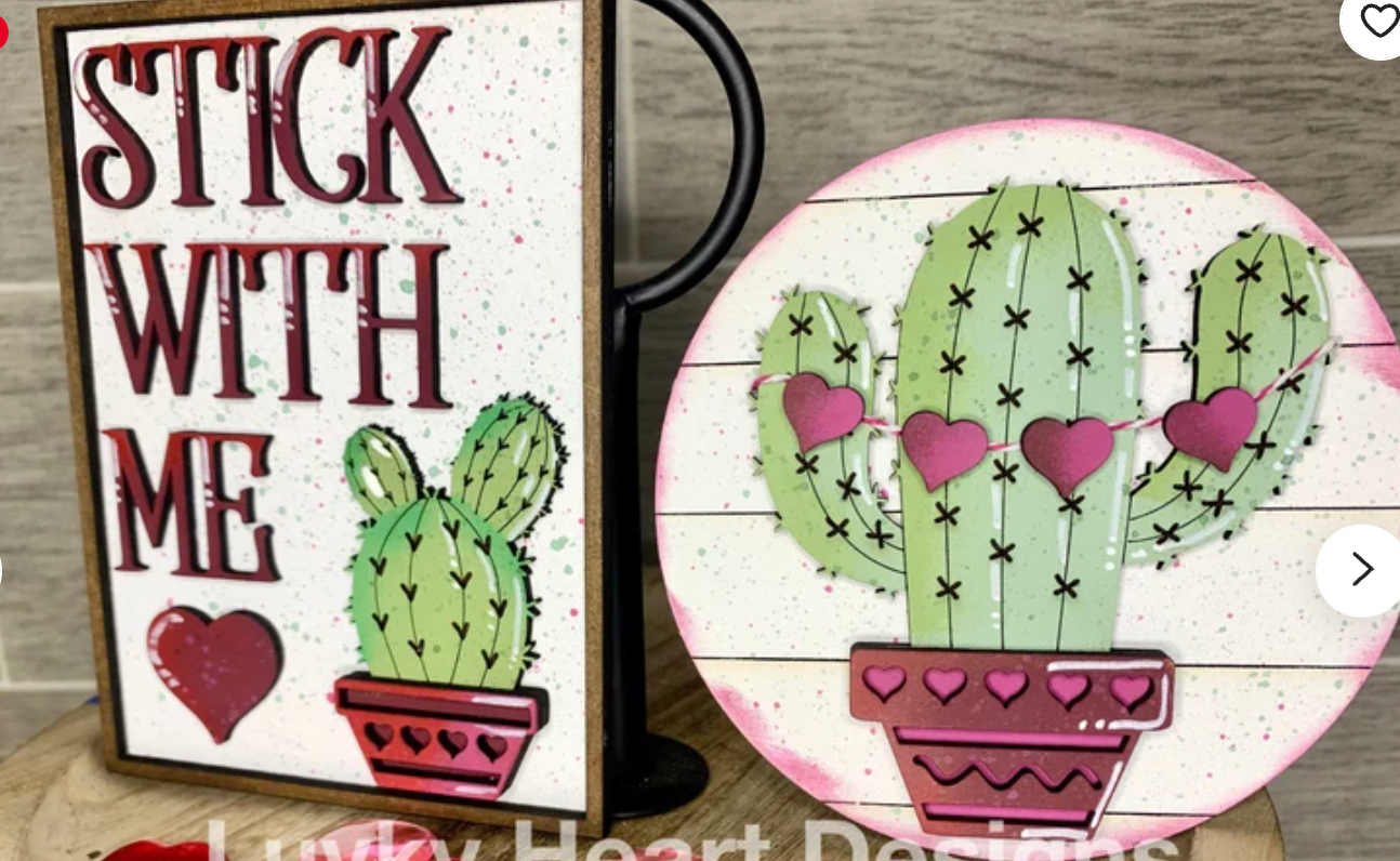 Cactus Love Valentine Tiered Tray Set