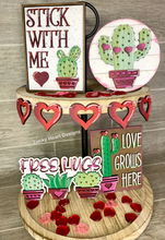 Load image into Gallery viewer, Cactus Love Valentine Tiered Tray Set