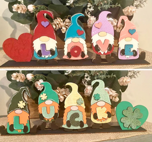 Valentine's and St. Patrick's Day Reversible Standing Gnomes
