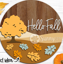 Load image into Gallery viewer, Hello Fall Trees Leaves Door Hanger