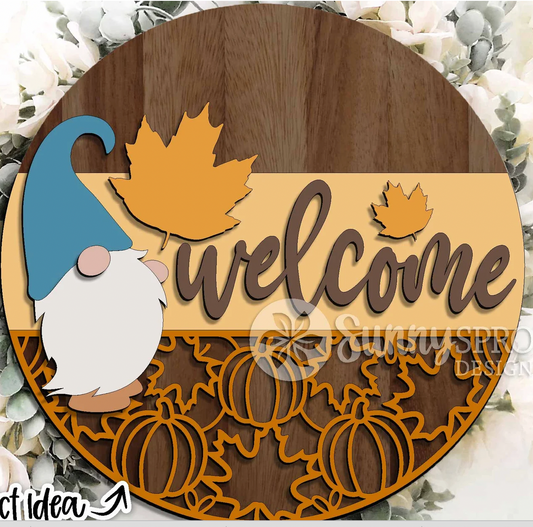 Fall Gnome Welcome Door Hanger