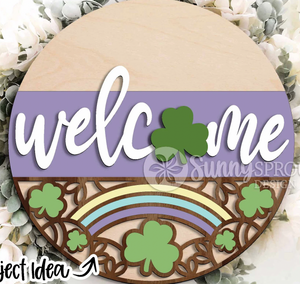 Welcome St. Patrick's Rainbow Door Hanger