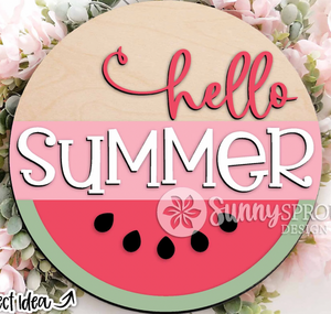 Watermelon Hello Summer Door Hanger