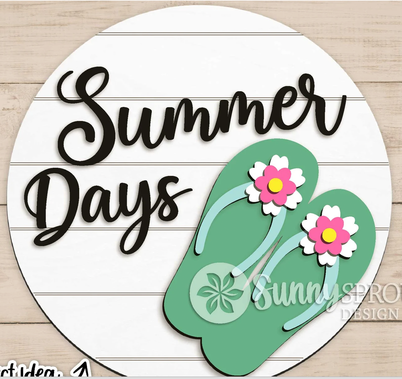 Summer Days Flip Flops Door Hanger