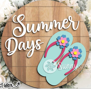 Summer Days Flip Flops Door Hanger