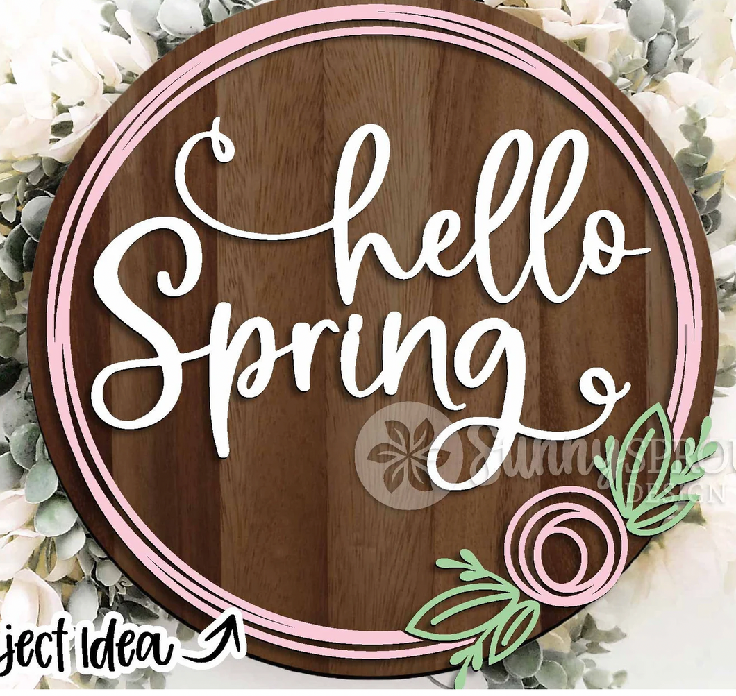 Hello Spring Wreath Door Hanger
