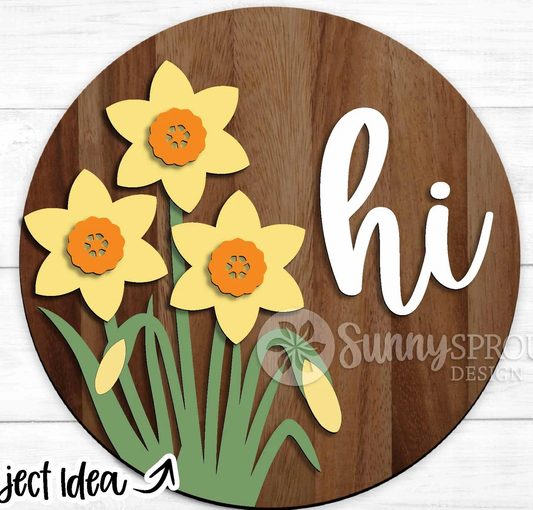 Spring Daffodil Hi Door Hanger