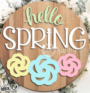 Hello Spring Flower Trio Door Hanger