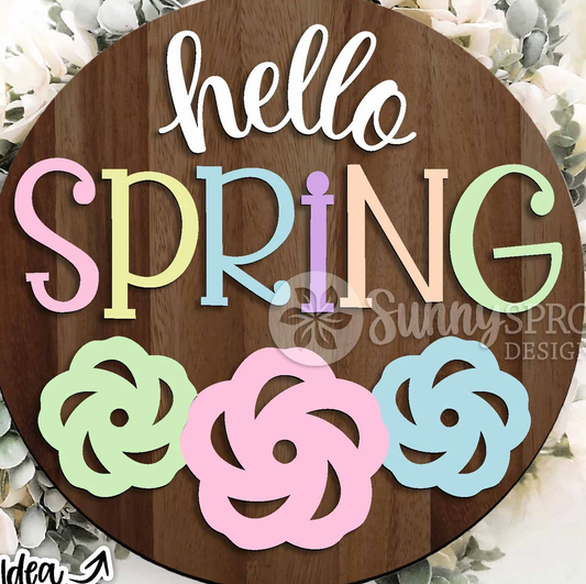 Hello Spring Flower Trio Door Hanger