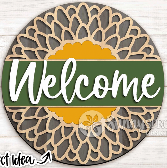 Welcome Sunflower Door Hanger