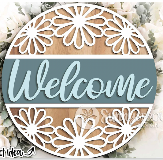 Welcome Daisy Door Hanger