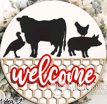 Load image into Gallery viewer, Welcome Farm Animal Door Hanger