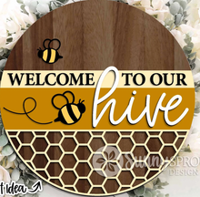Load image into Gallery viewer, Welcome to our Hive Door Hanger
