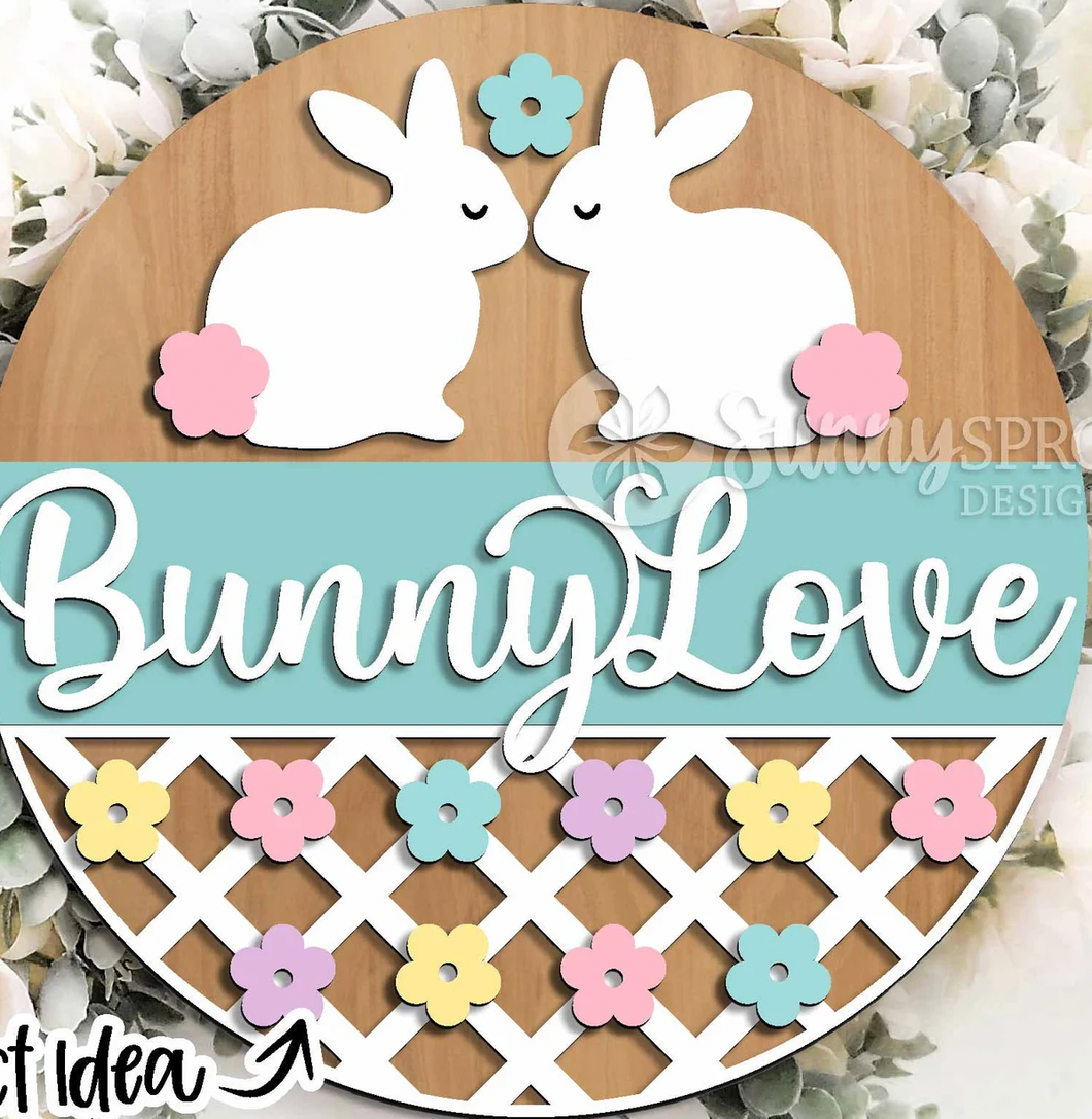 Bunny Love Easter Door Hanger