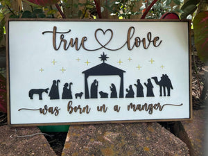 True Love Found in A Manger Christmas SVG Laser Ready File Glowforge