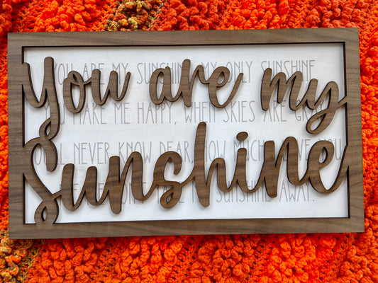 Layered Songs: You are My Sunshine SVG Laser File Glowforge