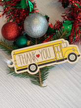 Load image into Gallery viewer, Thank You Teacher Bus Driver Postman Ornaments Gift Tags Set of 4 SVG Laser Ready File Holiday
