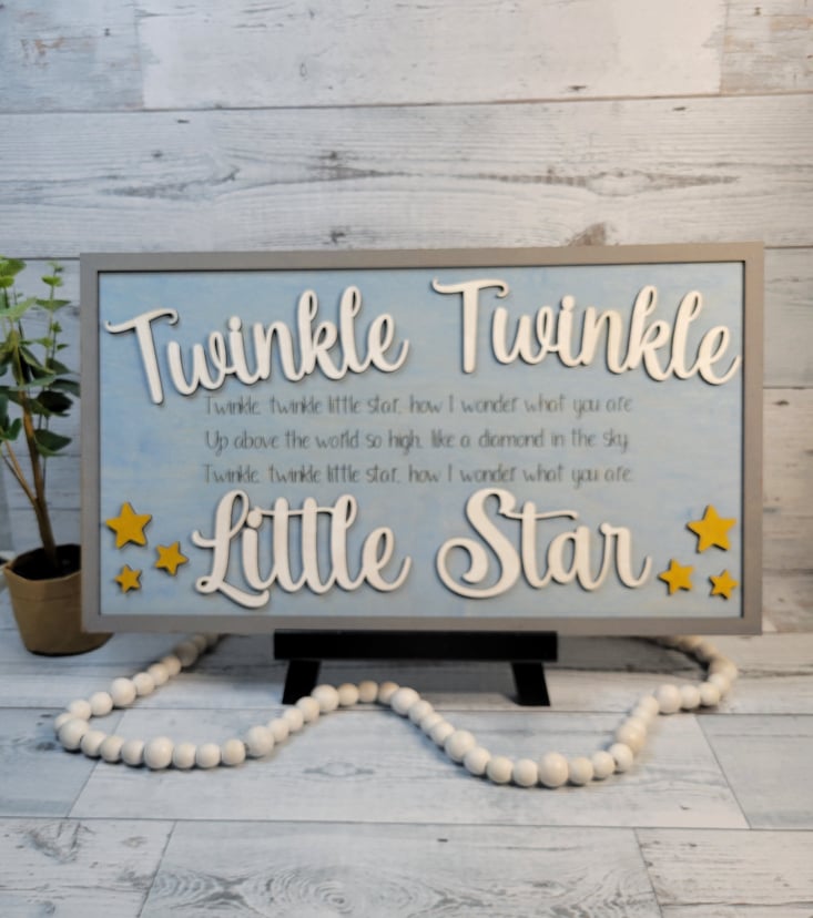 Twinkle Twinkle Little Star Layered SVG Laser Ready File Glowforge