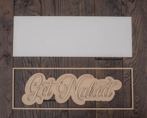 Set of 4 Rectangle Layered Bathroom Signs SVG FILE Laser ready GLOWFORGE