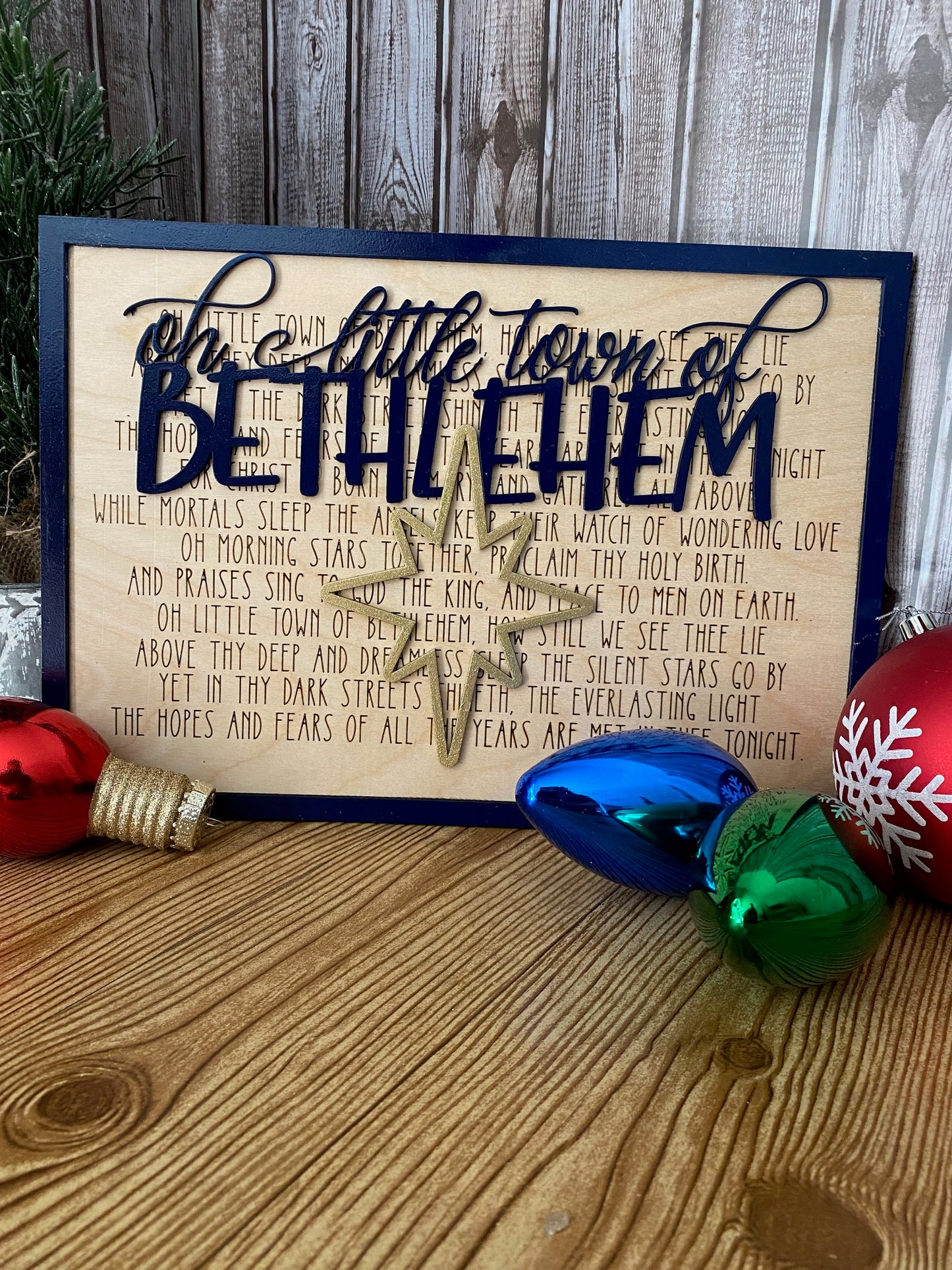 Layered Christmas Carol: Oh Little Town of Bethlehem SVG File Laser Ready
