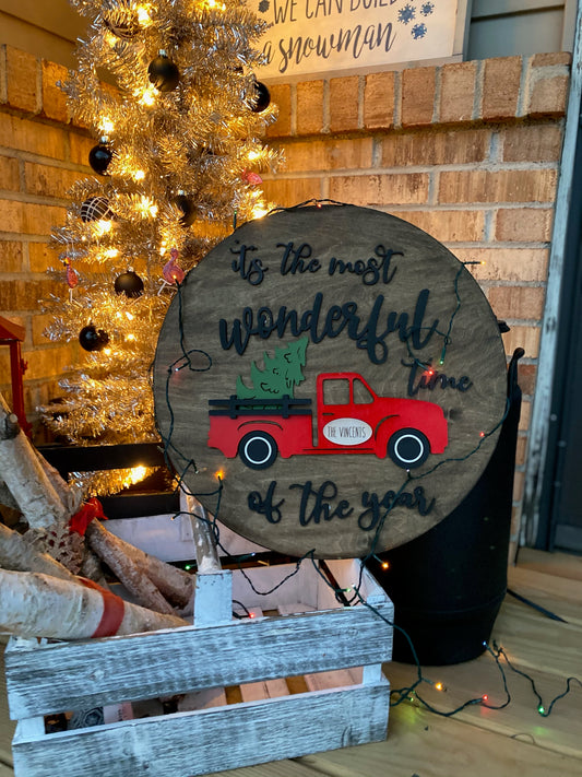 Christmas Truck: It's a Wonderful Life 12" and 18" Round DIGITAL FILE