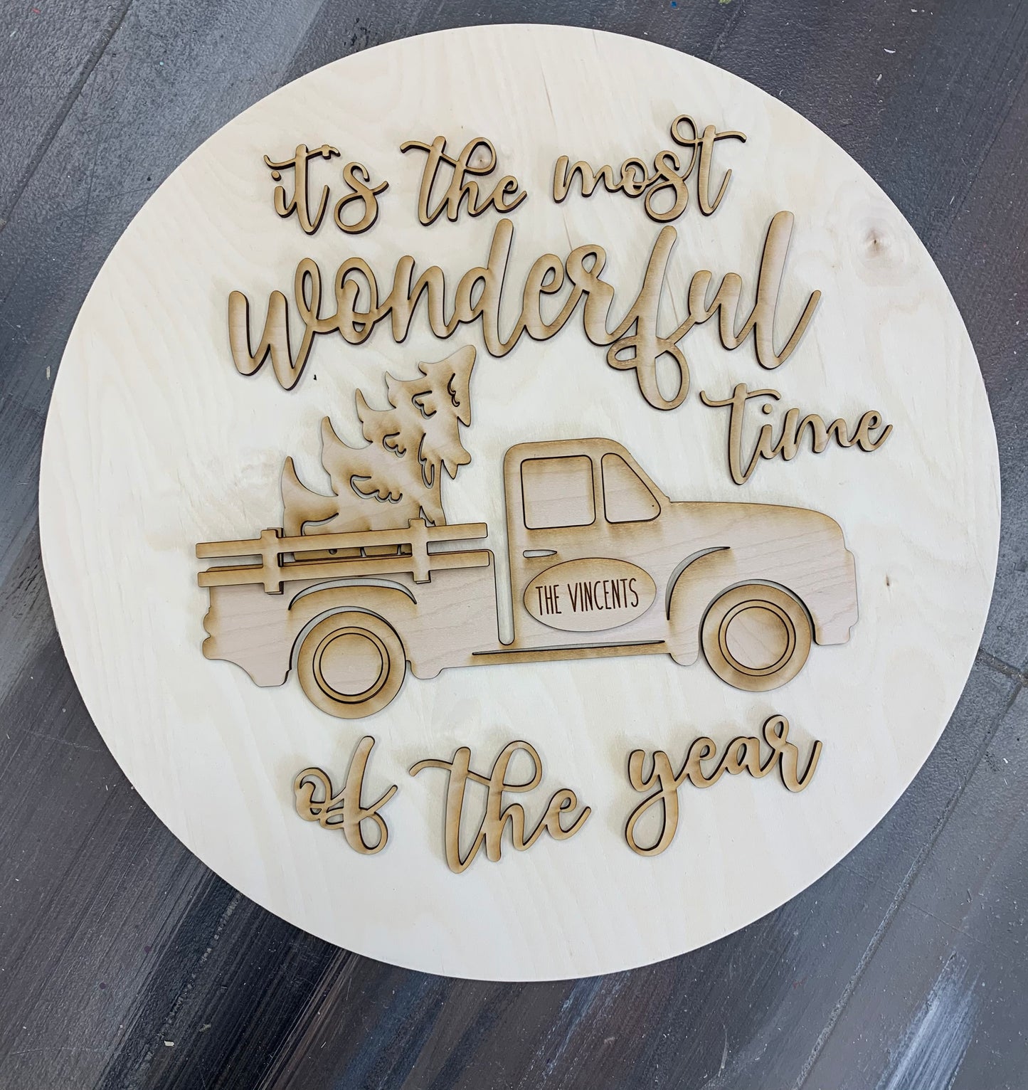 Christmas Truck: It's a Wonderful Life 12" and 18" Round DIGITAL FILE