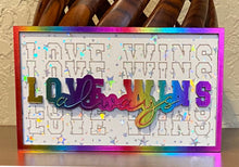 Load image into Gallery viewer, Layered Sign Love (always) Wins SVG Laser Ready File Glowforge